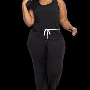 Plus Elasticized Waist Jogger Jumpsuit
